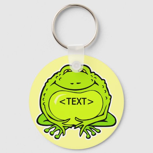 glücklicher dicker Frosch, <TEXT> Schlüsselanhänger (Vorderseite)