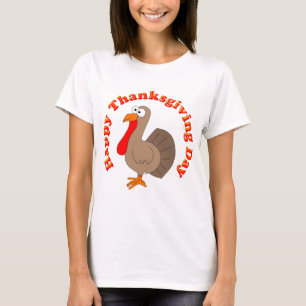 Glücklicher die Erntedank-Türkei-Frauen-T - Shir T-Shirt