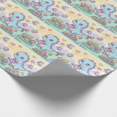 Glücklicher Dino-Garten Geschenkpapier (Ecke)