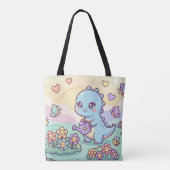 Glücklicher Dino-Garten Tasche (Rückseite)