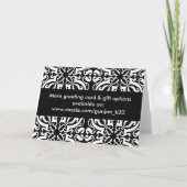 Glücklicher Diwali-Damast (b & w) Karte (Rückseite)