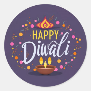 glücklicher Diwali Runder Aufkleber