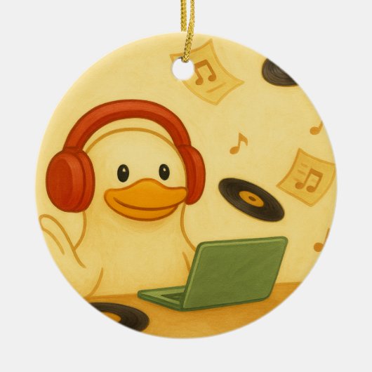 Glücklicher DJ Keramik Ornament (Vorne)