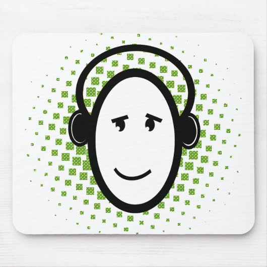 Glücklicher DJ-Typ Mousepad (Vorne)