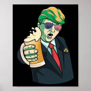 Glücklicher Donald St Pattys Trump Saint Patricks  Poster
