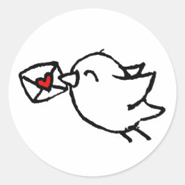 Glücklicher E-Mail-Vogel Runder Aufkleber