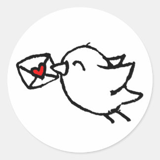 Glücklicher E-Mail-Vogel Runder Aufkleber