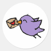 Glücklicher E-Mail-Vogel Runder Aufkleber (Vorderseite)