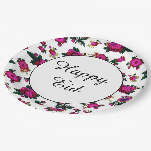 Glücklicher Eid PapierTeller (Schrägansicht)