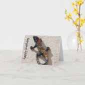 glücklicher EidechsenGeburtstag Karte (Gelbe Blume)