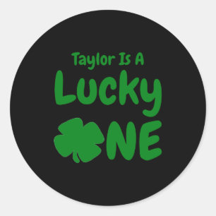 Glücklicher Eine St Patricks Day 1. Geburtstag Bab Runder Aufkleber