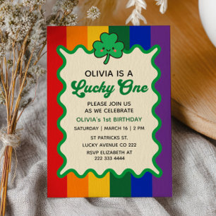 Glücklicher Eins Cute Shamrock St. Patrick's 1. Ge Einladung