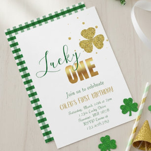 Glücklicher EINS St. Patrick's Day 1. Geburtstag Einladung