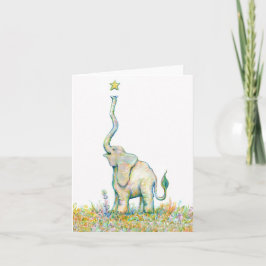 Glücklicher Elefant - Anmerkungs-Karte - 4" x 5,6" Karte