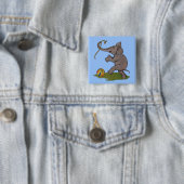 glücklicher Elefant, der mit Seil und Ball spielt Button (Beispiel)