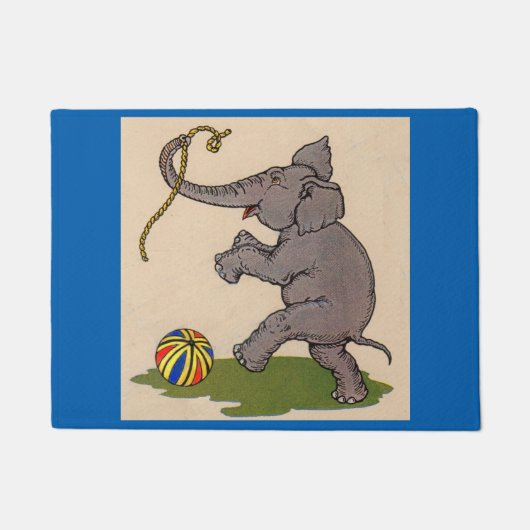 glücklicher Elefant, der mit Seil und Ball spielt Fußmatte (Vorderseite)