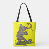 glücklicher Elefant, der mit Seil und Ball spielt Tasche (Rückseite)