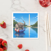 Glücklicher Elefant im Reflecting Pool Serviette (Beispiel)