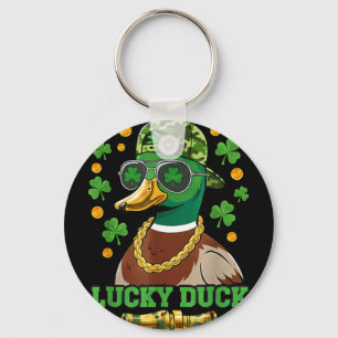 Glücklicher Enterich St. Patricks Day Stockenten J Schlüsselanhänger