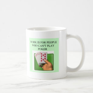 glücklicher Entwurf des Pokerspielers Kaffeetasse
