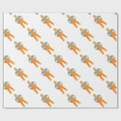 Glücklicher Erbauer auf Baustelle. Grafikdesign Geschenkpapier (Flach)