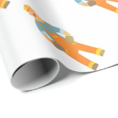 Glücklicher Erbauer auf Baustelle. Grafikdesign Geschenkpapier (Rolleneckpunkt)