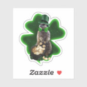 Glücklicher Erdmännchen St. Patrick's Day Aufkleber (Blatt)