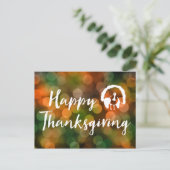 Glücklicher Erntedank (bokeh Falllichter) Feiertagspostkarte (Stehend Vorderseite)