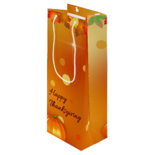 Glücklicher Erntedank-buntes Herbst-Blätter Geschenktüte Für Weinflaschen