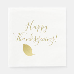 Glücklicher Erntedank - elegantes Goldherbst-Blat Serviette