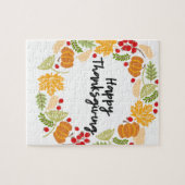 GLÜCKLICHER ERNTEDANK, ErntedankWreath, niedlich Puzzle (Horizontal)