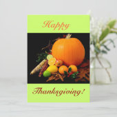 Glücklicher Erntedank IV mit Kürbis und Frucht Einladung (Stehend Vorderseite)