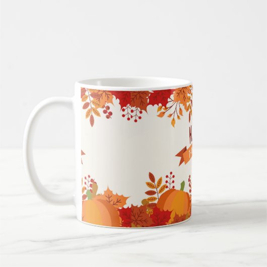 Glücklicher Erntedank Kaffeetasse (Links)