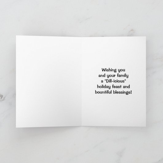 Glücklicher Erntedank mit Feiertagskarte (Innenseite)