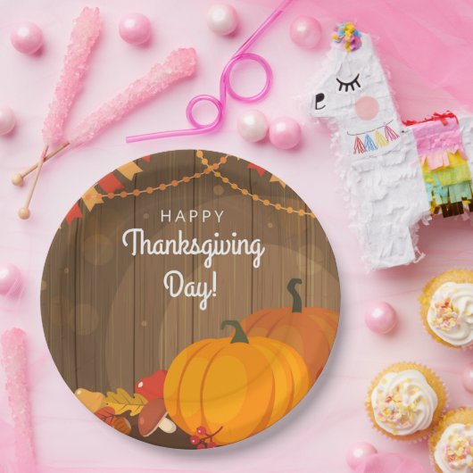 Glücklicher Erntedank-Tag Pappteller (Party)