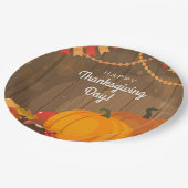 Glücklicher Erntedank-Tag Pappteller (Schrägansicht)