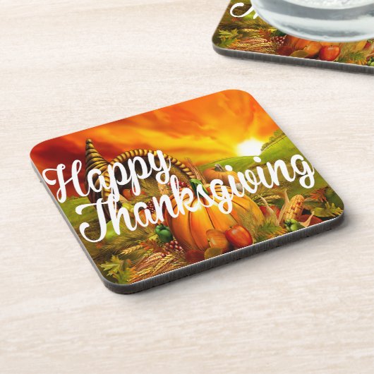 Glücklicher Erntedank Untersetzer (Linke Seite)