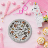 Glücklicher Erntedankend Kuh Schädel Fall Ernte Pappteller (Party)