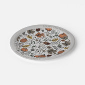 Glücklicher Erntedankend Kuh Schädel Fall Ernte Pappteller (Schrägansicht)