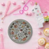 Glücklicher Erntedankend Kuh Schädel Fall Ernte Pappteller (Party)