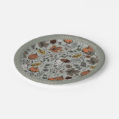 Glücklicher Erntedankend Kuh Schädel Fall Ernte Pappteller (Schrägansicht)