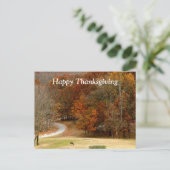 Glücklicher Erntedankfall Foto Herbstbaumen Hirsch Feiertagspostkarte (Stehend Vorderseite)