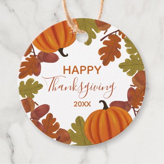 glücklicher Erntedankfall Geschenkanhänger (Vorderseite)