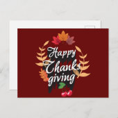 glücklicher Erntedankfest Herbst Postkarte (Vorne/Hinten)