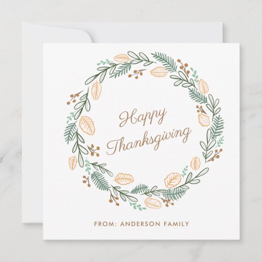 Glücklicher Erntedankfest Herbstkranz Feiertagskarte (Vorderseite)