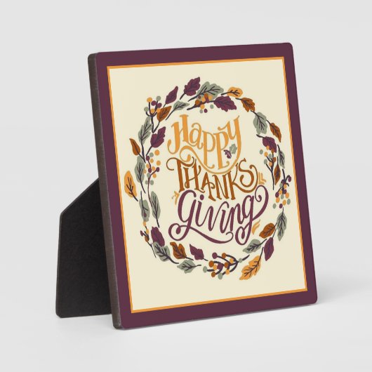 Glücklicher Erntedankkranz Fotoplatte (Vorderseite)