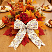 Glücklicher Erntedankkranz Satinband