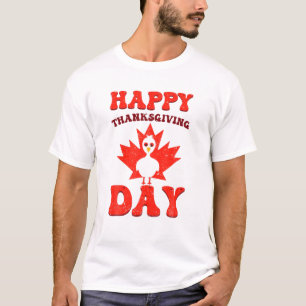 Glücklicher Erntedanktag Niedlich Türkei auf Kanad T-Shirt
