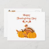 Glücklicher Erntedanktag Türkei mit Kürbissen Postkarte (Vorne/Hinten)