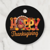 Glücklicher Erntedanktruthühner Fall Geschenkanhänger (Vorderseite)